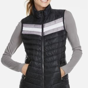 Fabletics "Fenway" Puffy Vest Black Color Block